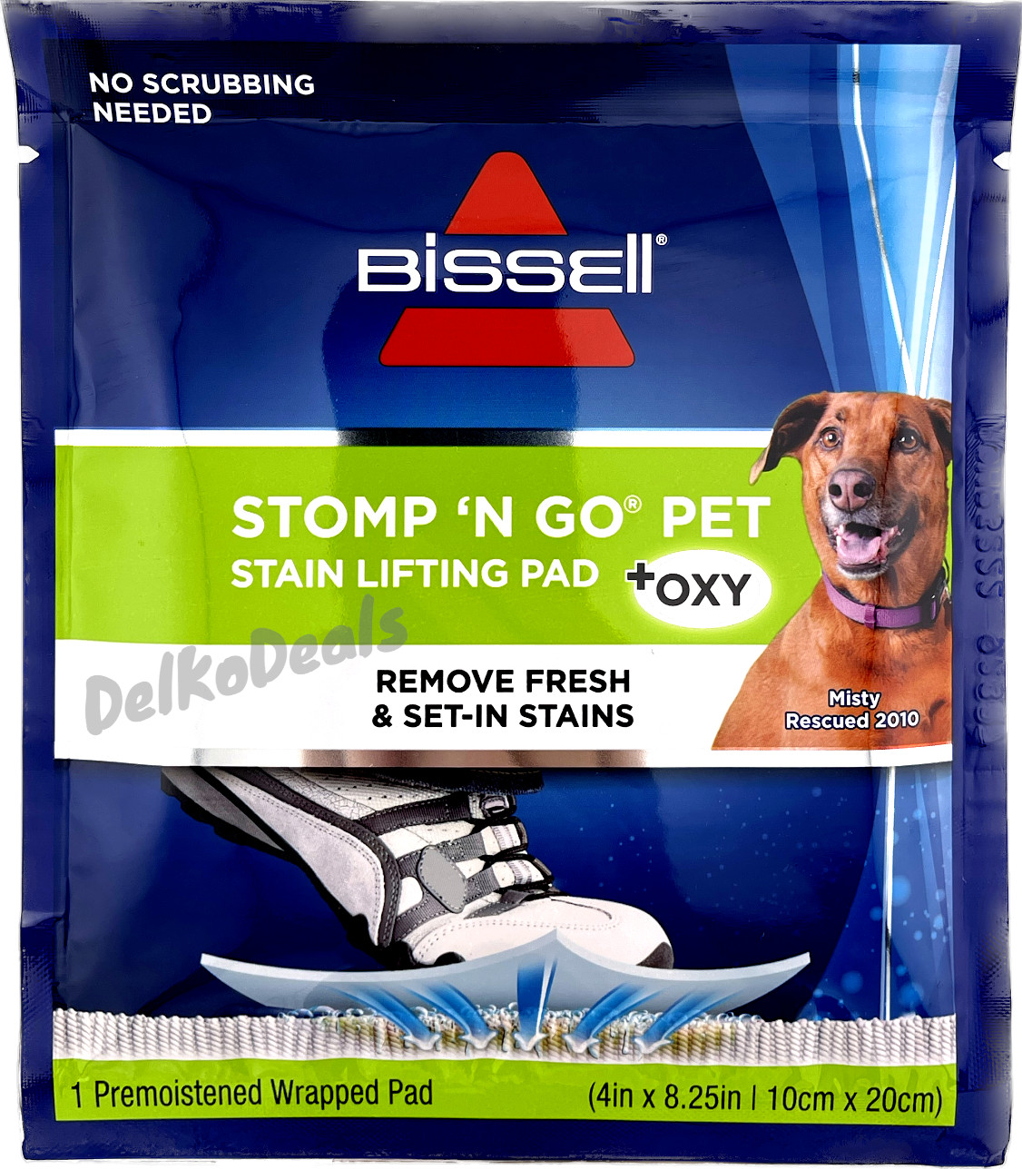 1-PACK Bissell Stomp ‘N Go Pet Lifting Pads + Oxy Stain Removal for Carpet Rugs