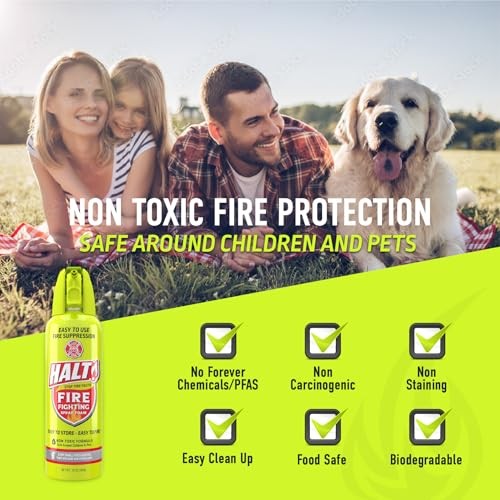 Fire Fighting Foam Spray – Non-Toxic, PFAS Free, Easy to Use, Store, 4-Pack