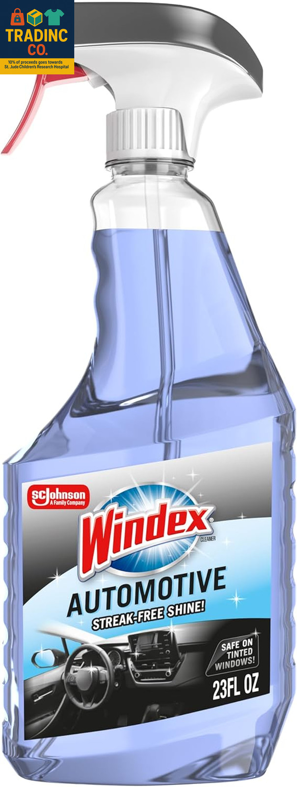 Automotive Car Window and Glass Cleaner, Streak-Free Shine for Car Glass Exterio