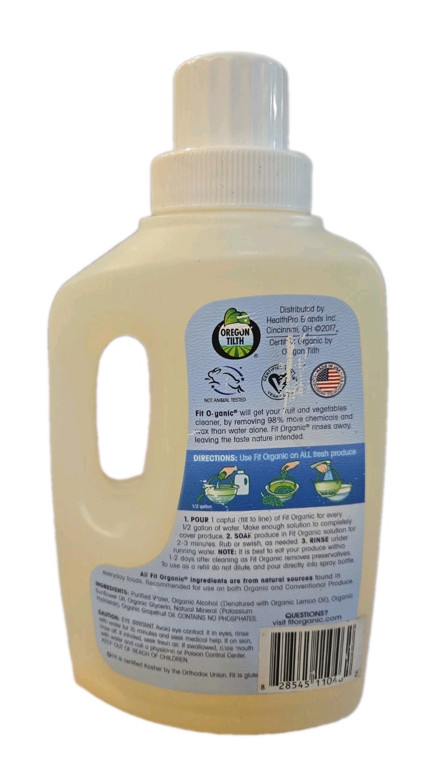 Fit Organic 32 Oz Soaker Produce Wash, Fruit & Vegetable Wash Concentrate Kosher