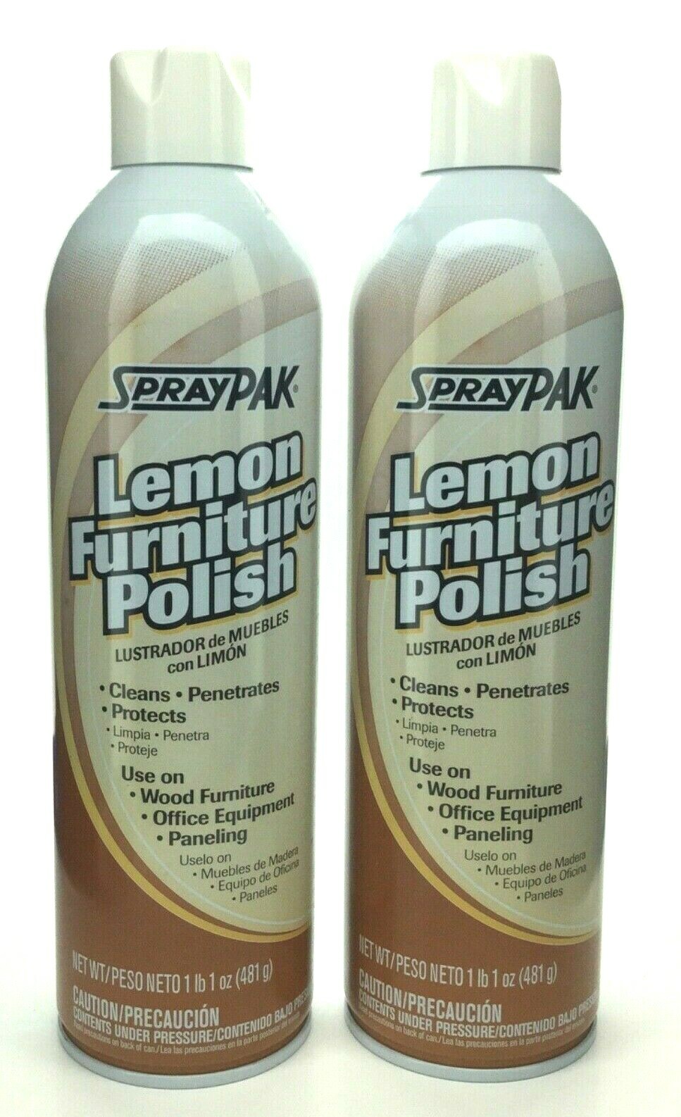2-Pack – Spraypak Lemon Furniture Polish 17oz can Cleaning Product 1480-734