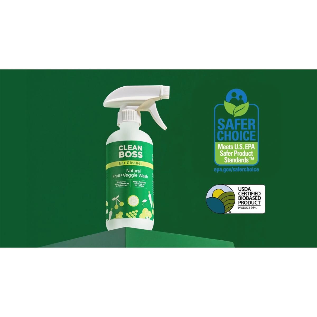 JOY Clean Boss Eat Cleaner Fruit & Veggie Natural Wash & Preserver 2-piece Set