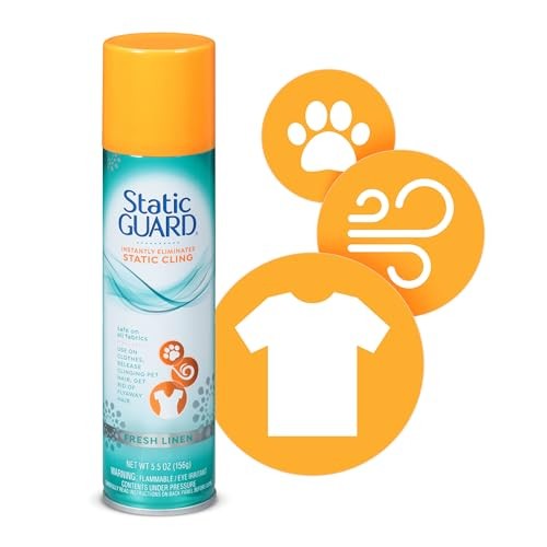 Static Guard Anti-Static Spray Fresh Linen Scent 5.5 oz Fabric Cling Remover