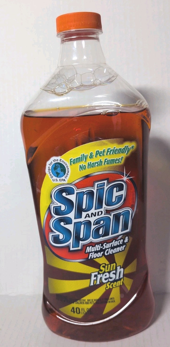Vtg 2010 Spic and Span Multi Surface Floor Cleaner Sun Fresh Scent 40oz 95% Full