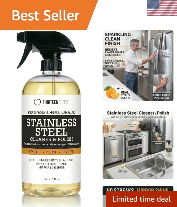 Stainless Steel Cleaner and Polish for Fridge, Oven, Cooktop, Kitchen Applian…