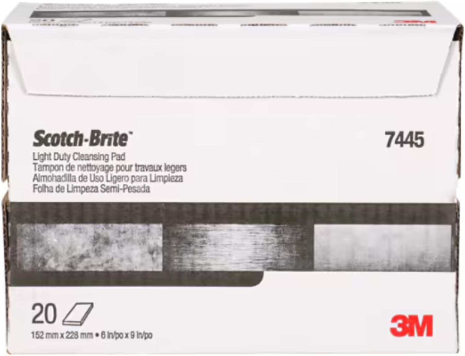 Scotch-Brite 7445 Light Cleansing Hand Pads, 6 in x 9 in, White, Ultra Fine A…