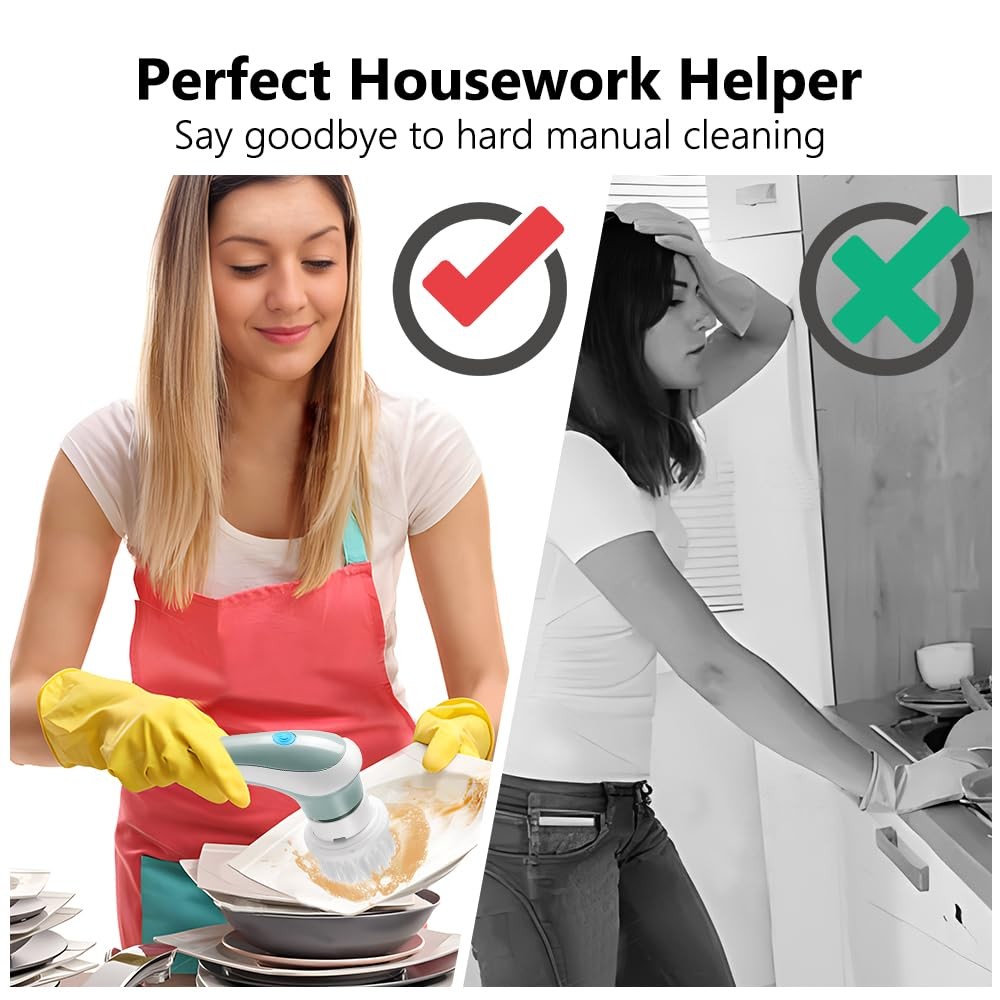 Spin Scrubber, Cordless Cleaning Brush with 3 Replaceable Brush Heads, Rechar…