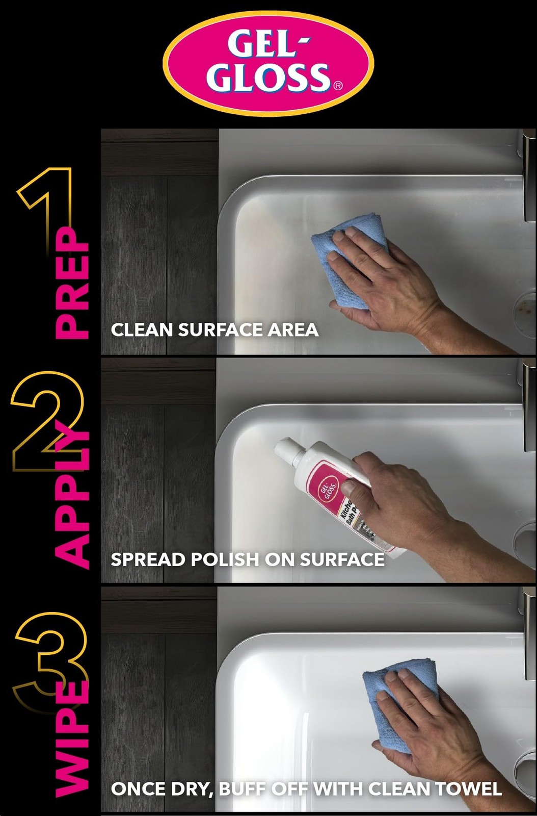 Gel-Gloss Home Kitchen & Bath Polish | Carnauba Cleaner Wax Formulation |…
