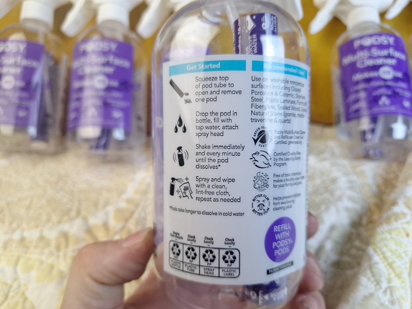 Podsy Lot of 6 Multi Surface Cleaner 16 fluid Ounces