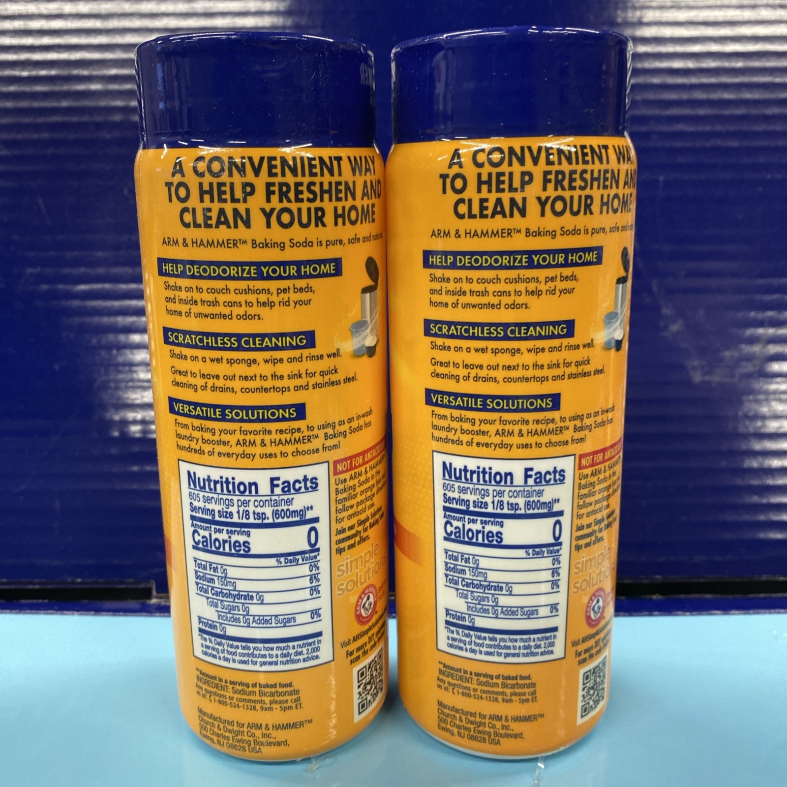 2X Arm & Hammer Pure Baking Soda 12 Oz -Refillable Shaker