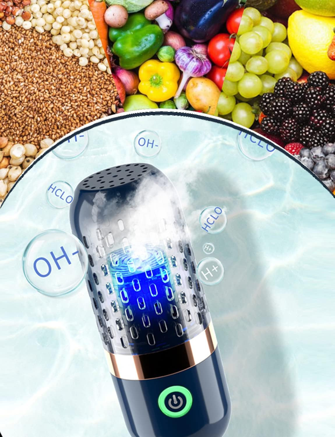 Vegetable and Fruit Cleaner Machine, Purified Water-Proof Fruit Cleaning Device