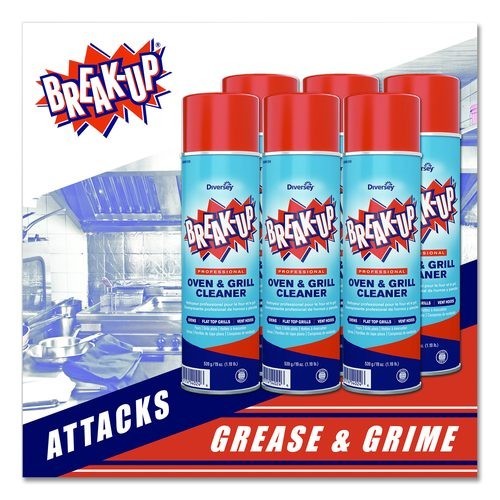 BREAK UP Oven and Grill Cleaner Heavy Duty Aerosol Spray 19 oz 6 Count Case