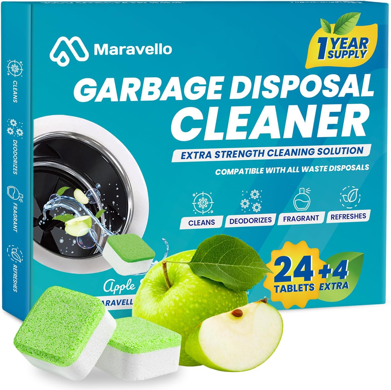 Garbage Disposal Cleaner and Deodorizer 28 Tablets Sink Foaming Garbage Disposer