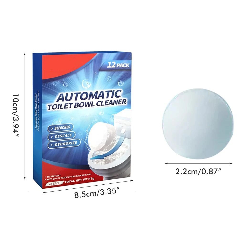 Vacplus Toilet Bowl Cleaner Tablets 12 PACK, Automatic Toilet Bowl Cleaners