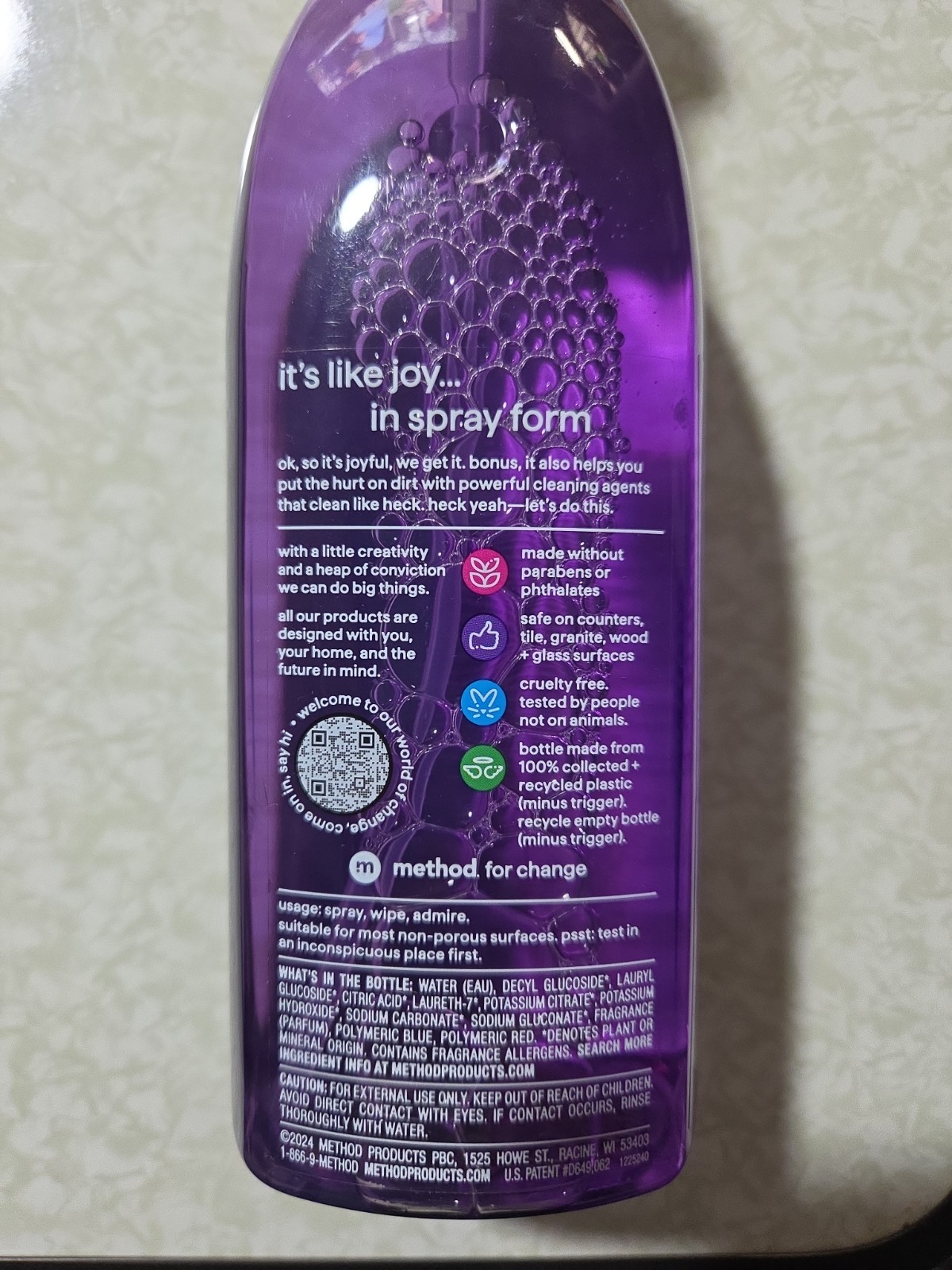 Method All-Purpose Cleaner French Lavender Scent Cuts Grease & Grime 28 oz