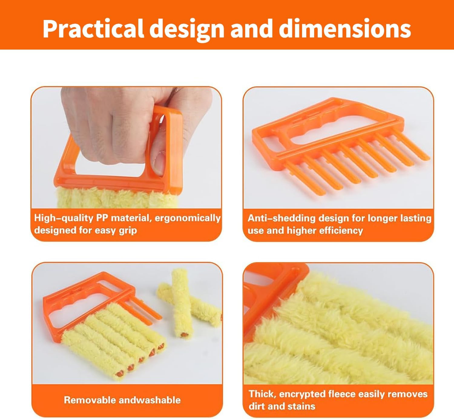 6 Pcs Window Venetian Blind Cleaner Duster Tool, Microfiber 6 Finger Duster Brus