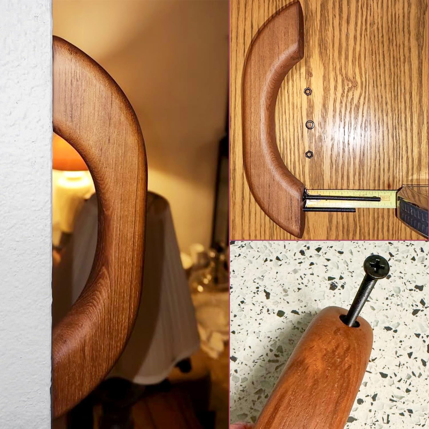 Teak Wood Handle Grab Handrail for Boat and RV