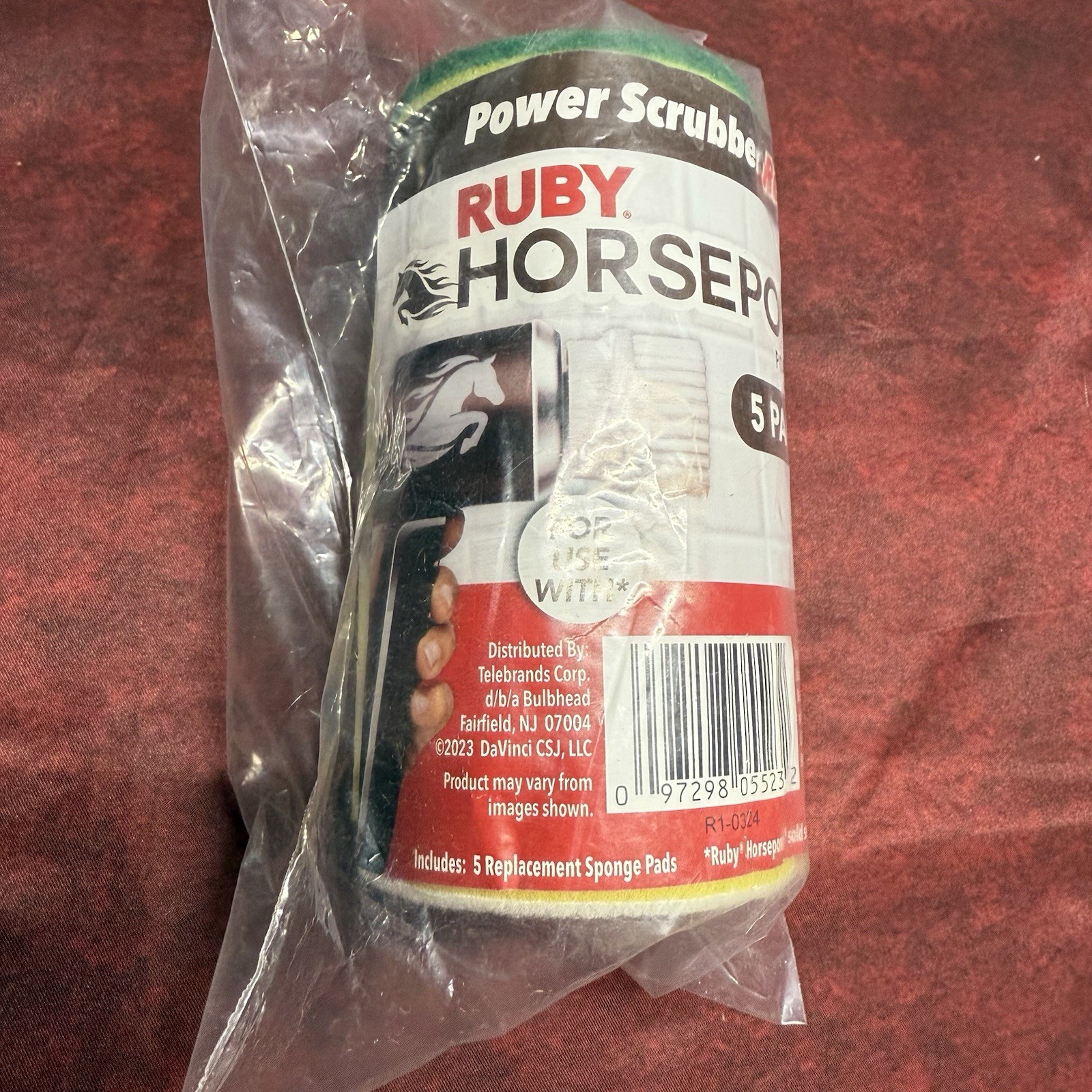 Ruby Horsepower Power Scrubber Replacement Sponges 5 Pack Refill New