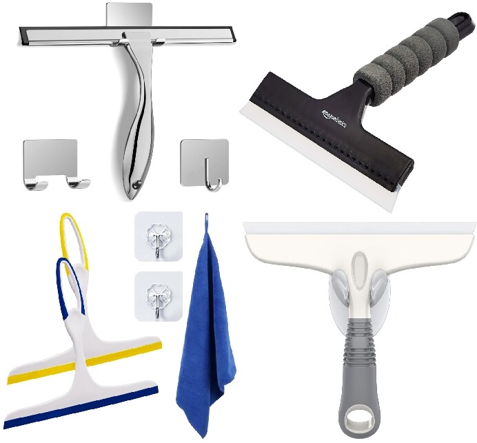 silicone Shower Squeegee with hook 12 inch Shower Squeegee window glass door Car