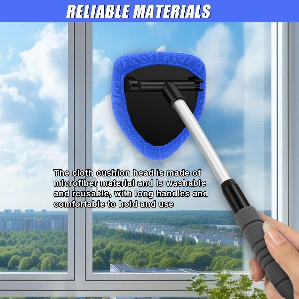 Windshield Cleaning Tool Car Window Glass Wiper Cleaner Brush Pad Extendable