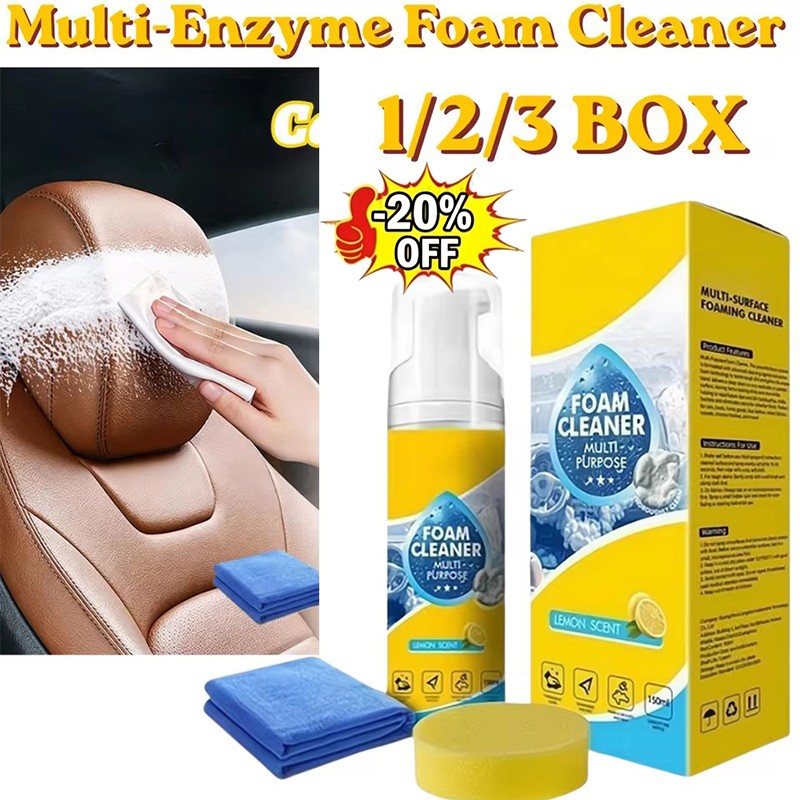 4-in-1 Multi-Enzyme Foam Cleaner, All-Purpose Spray 5oz with Sponge & Towel US