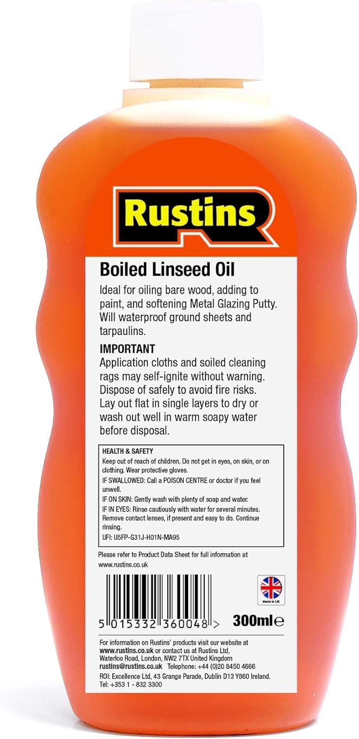 300ml Boiled Linseed Oil for Wood Finishing and Waterproofing