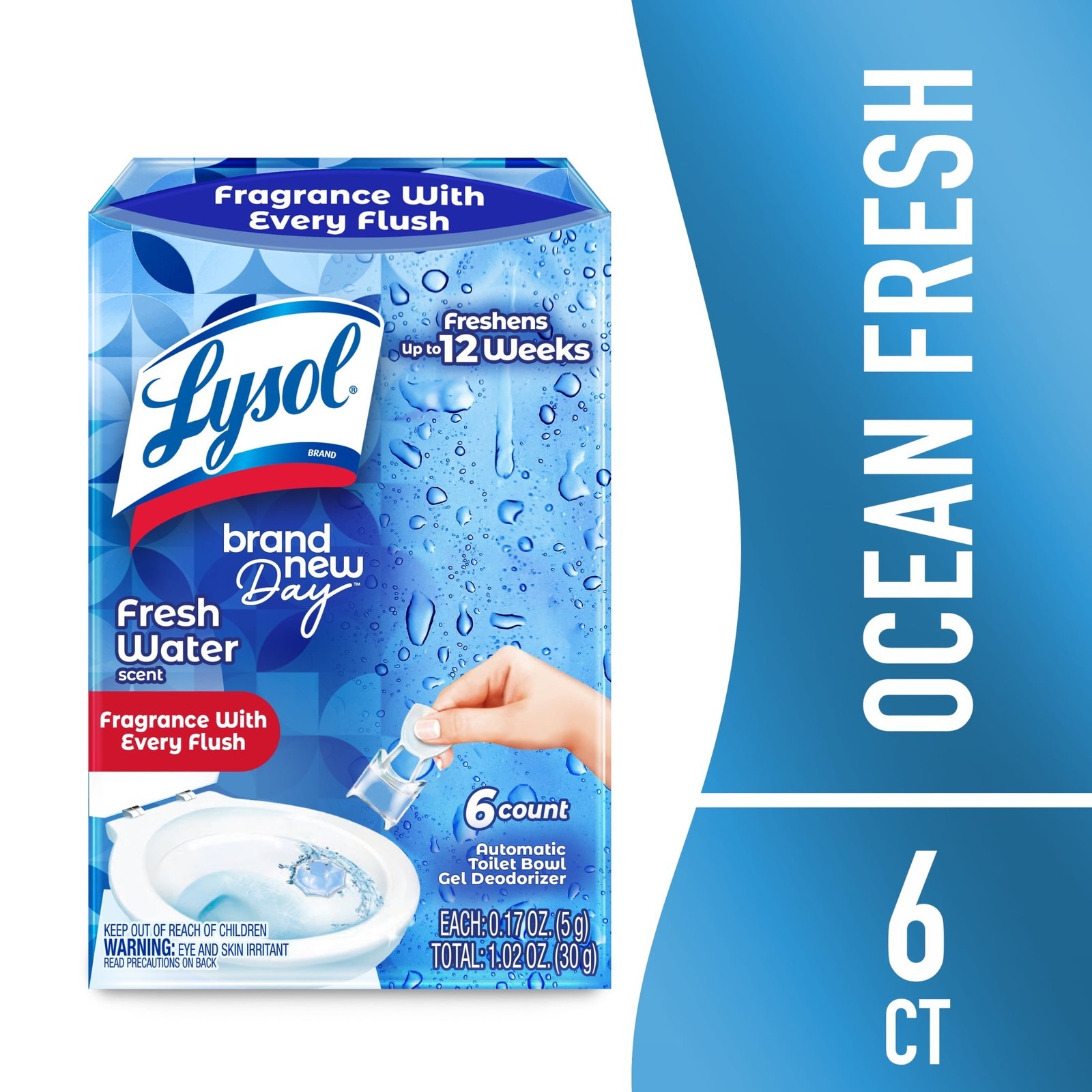(2 pack Click Gel Automatic Toilet Bowl Cleaner Ocean Fresh Scent 6 Count