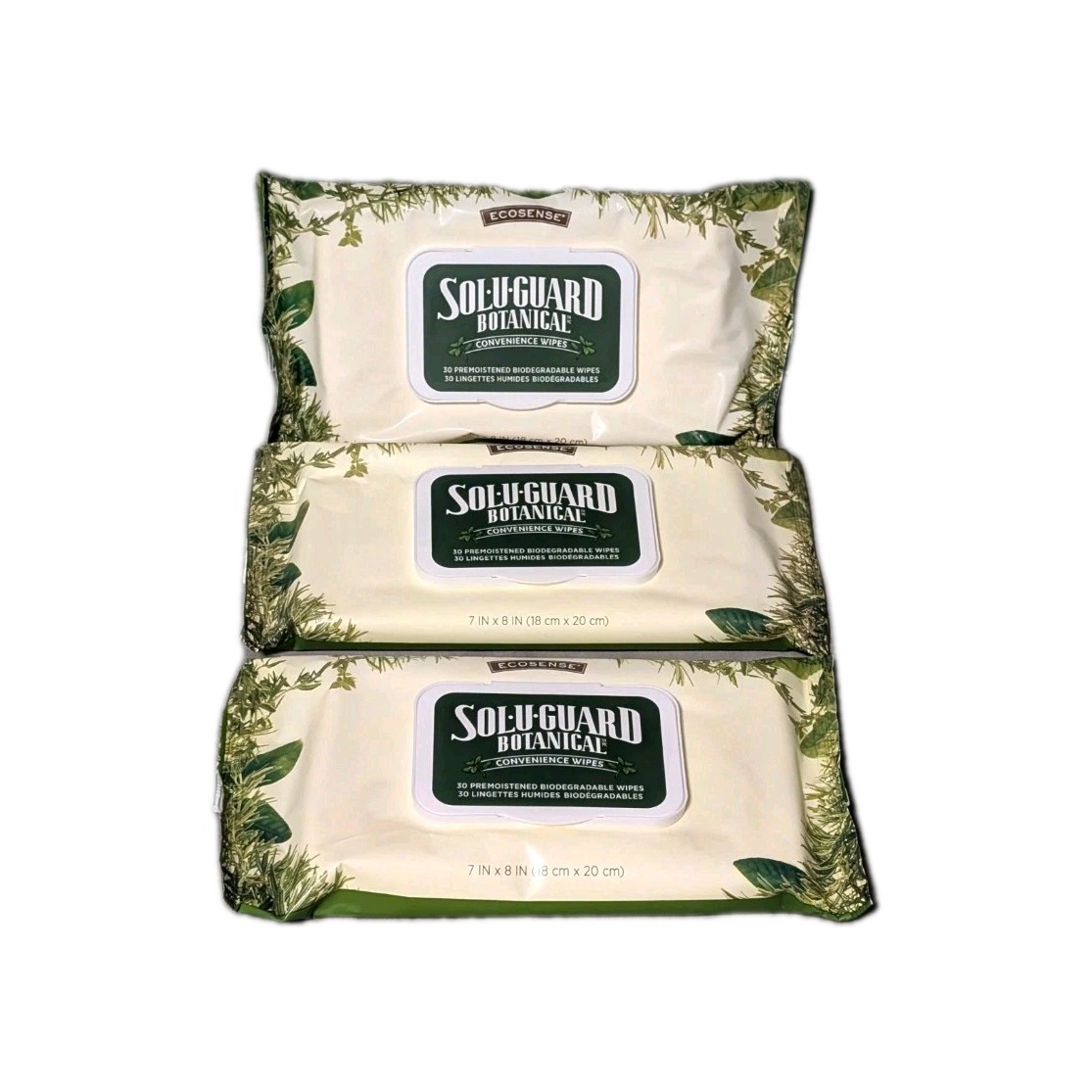 3 Melaleuca Sol-U-Guard Botanical Convenience Surface Cleaning 30 Wipes Ecosense