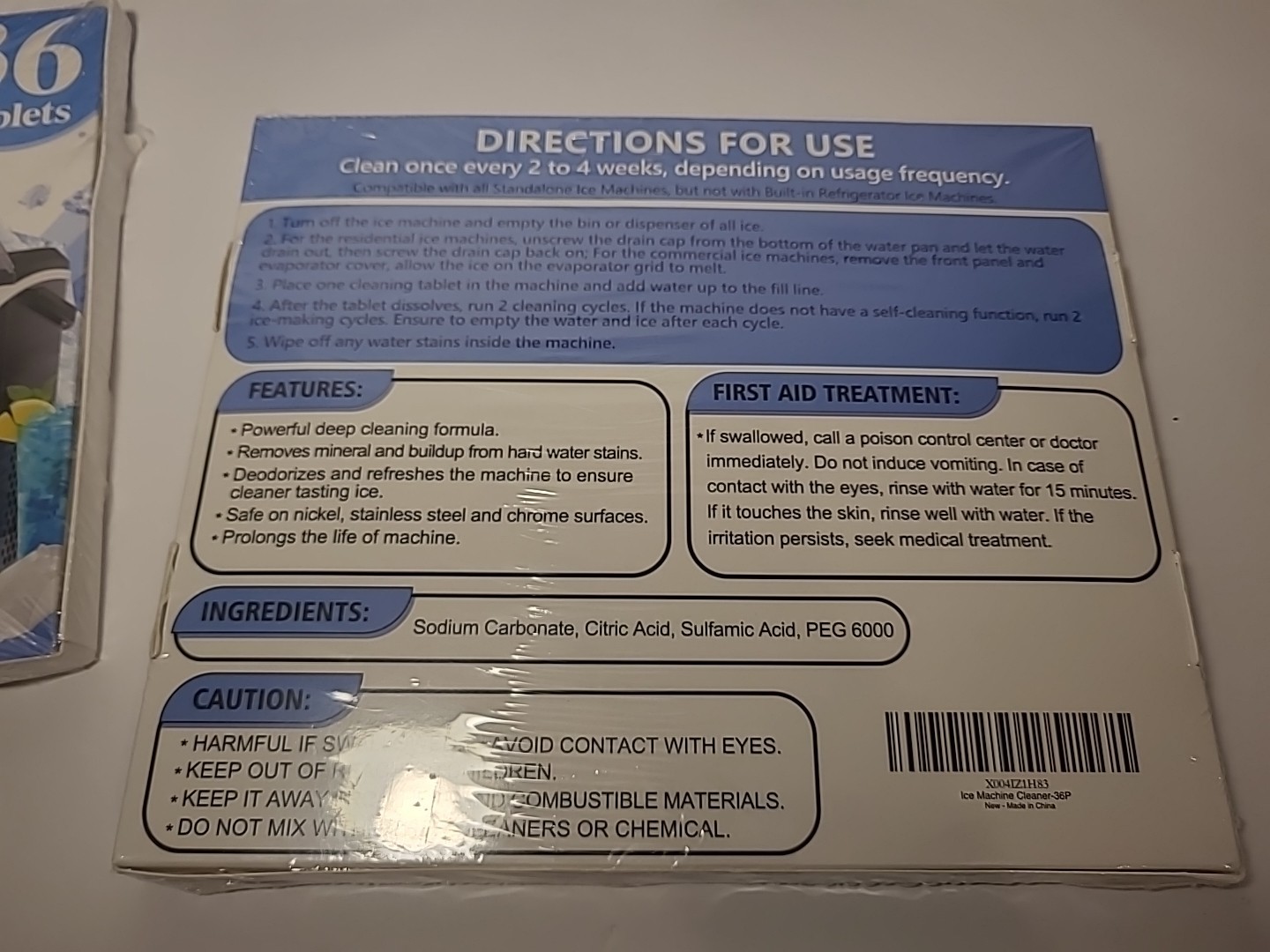 (4)USKICH Ice Machine Cleaner Descaler Tablets 36Pc Ice Maker Cleaner Compatible
