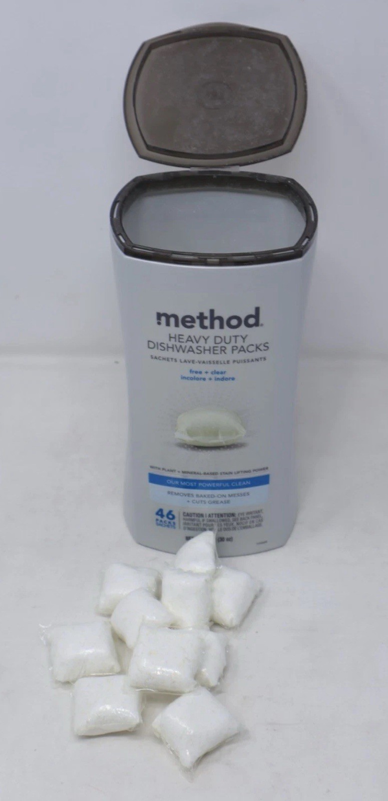 Method Heavy Duty Dishwasher Packs, Plant & Mineral-Based, Free & Clear 46ct New