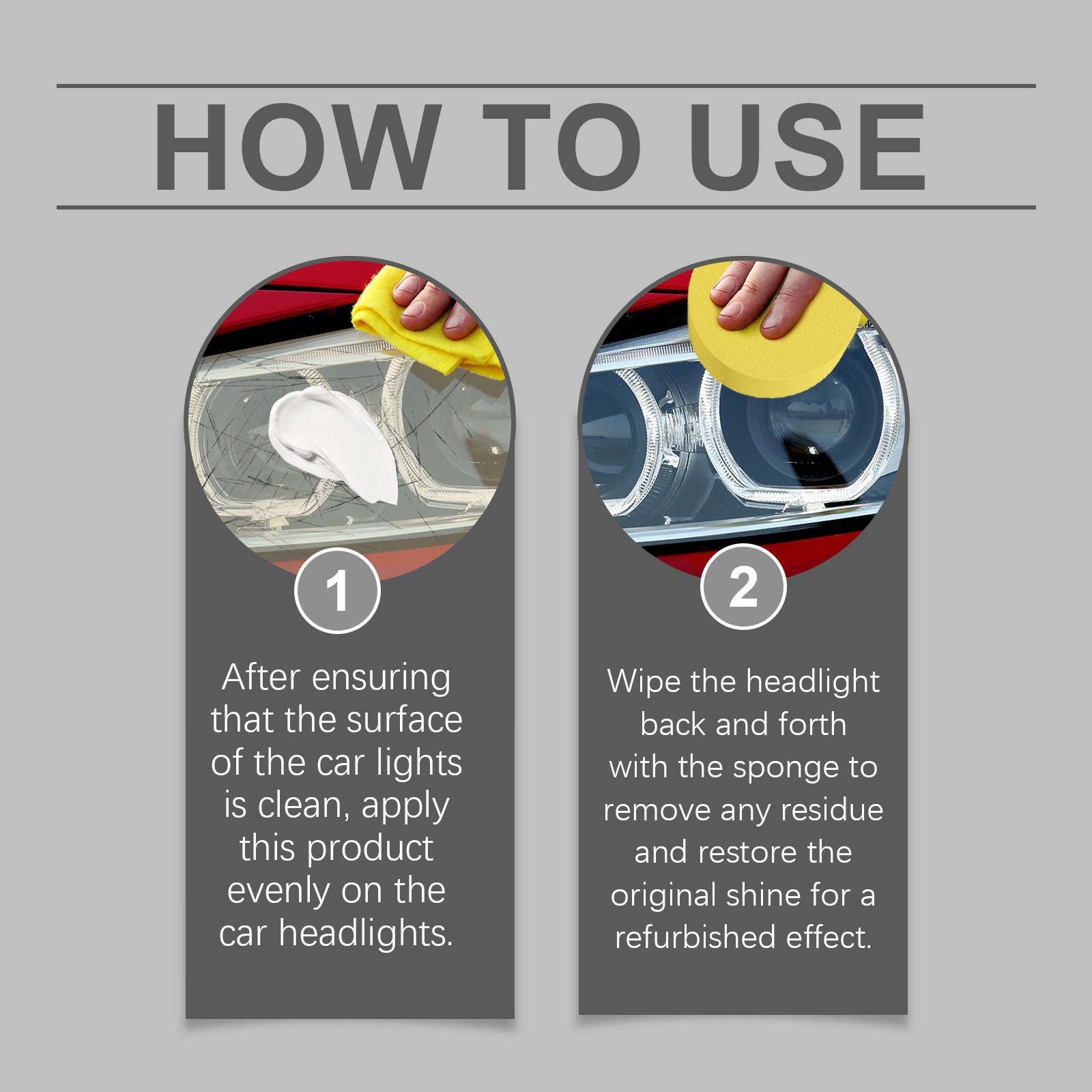 Car Headlight Repair Kit, Car Bright Retreading Agent, Light Scratch Yellow Retr