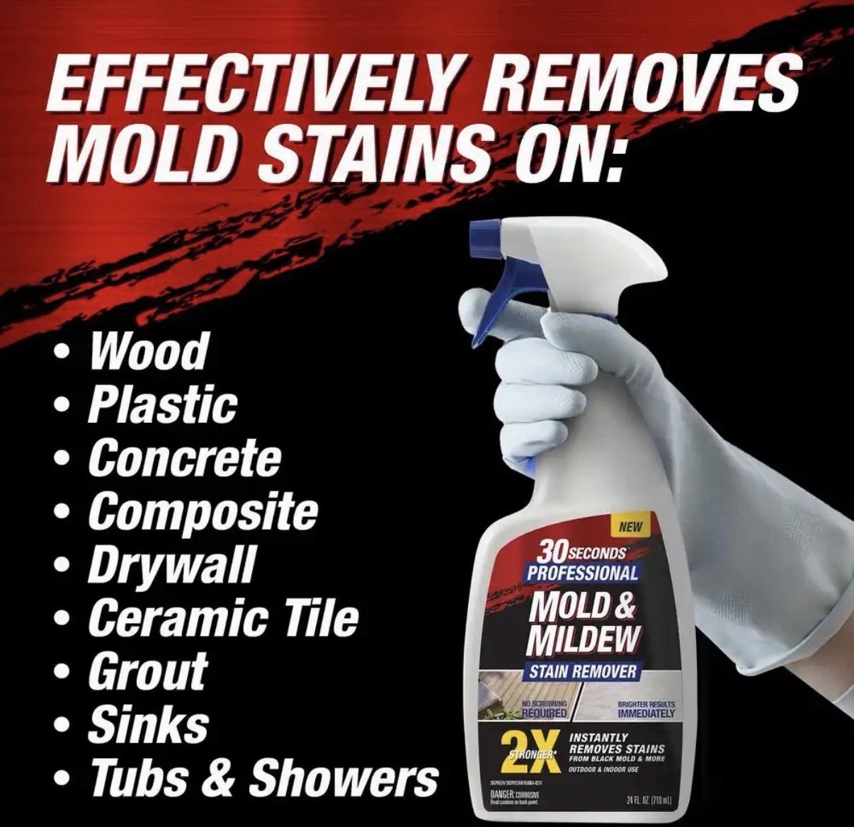 2.5 Gal Professional Outdoor Cleaner | Mold and Mildew Stain Remover 30 Seconds