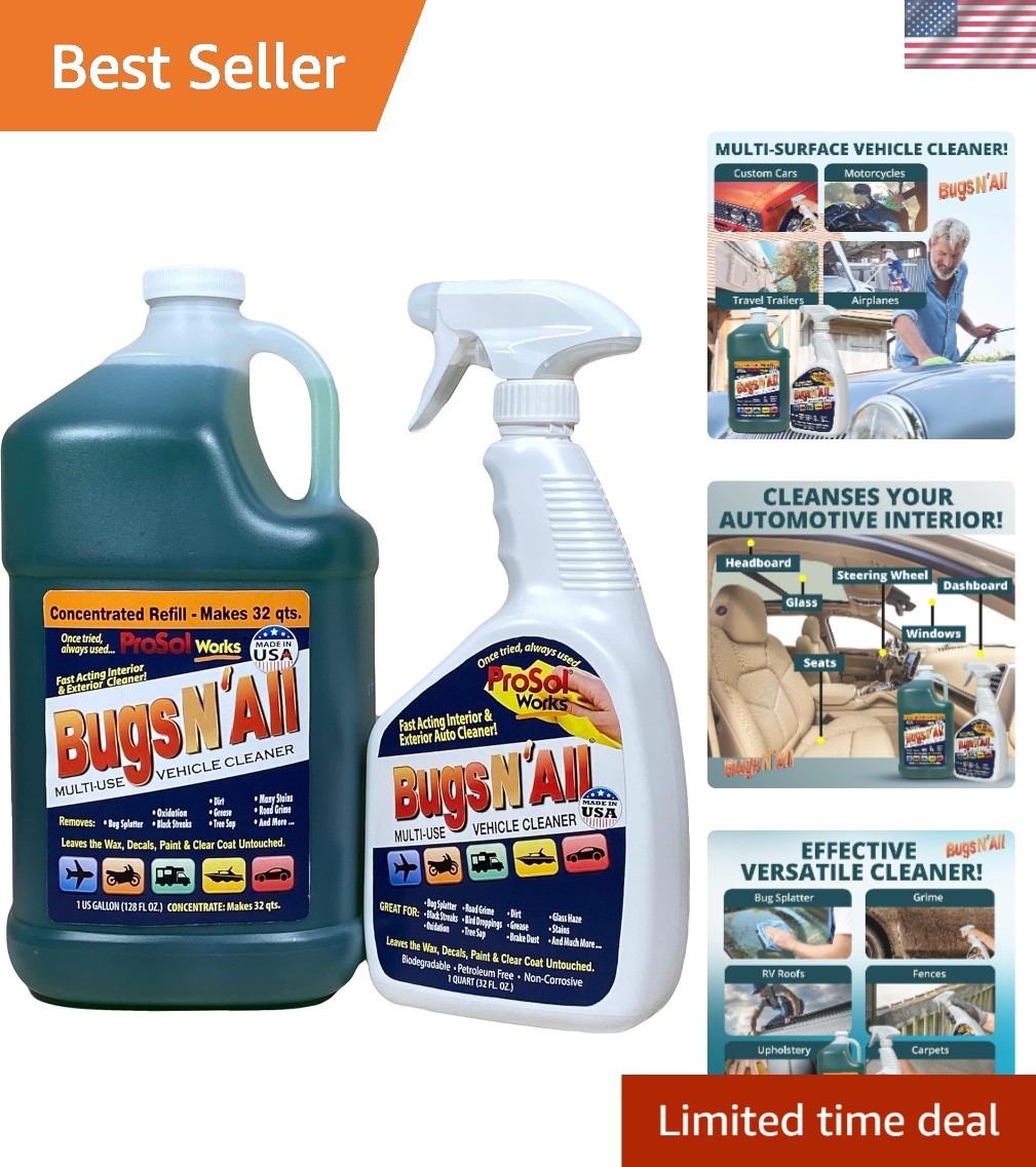 Bugs N’ All Multipurpose Car Cleaner & Degreaser – Bug & Tar Remover Concentr…