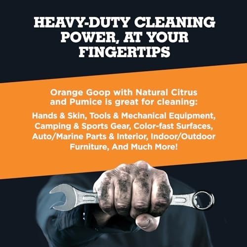 Multi-Purpose Waterless Hand Cleaner with Pumice – 1 Gallon Pump Bottle, Orange