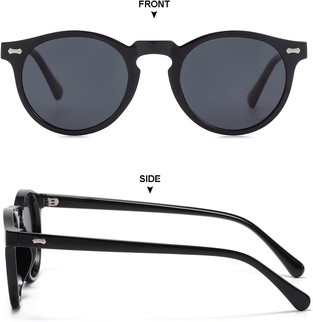 Vintage Polarized Sunglasses for Men round Sunglasses UV400 Protection Retro Han