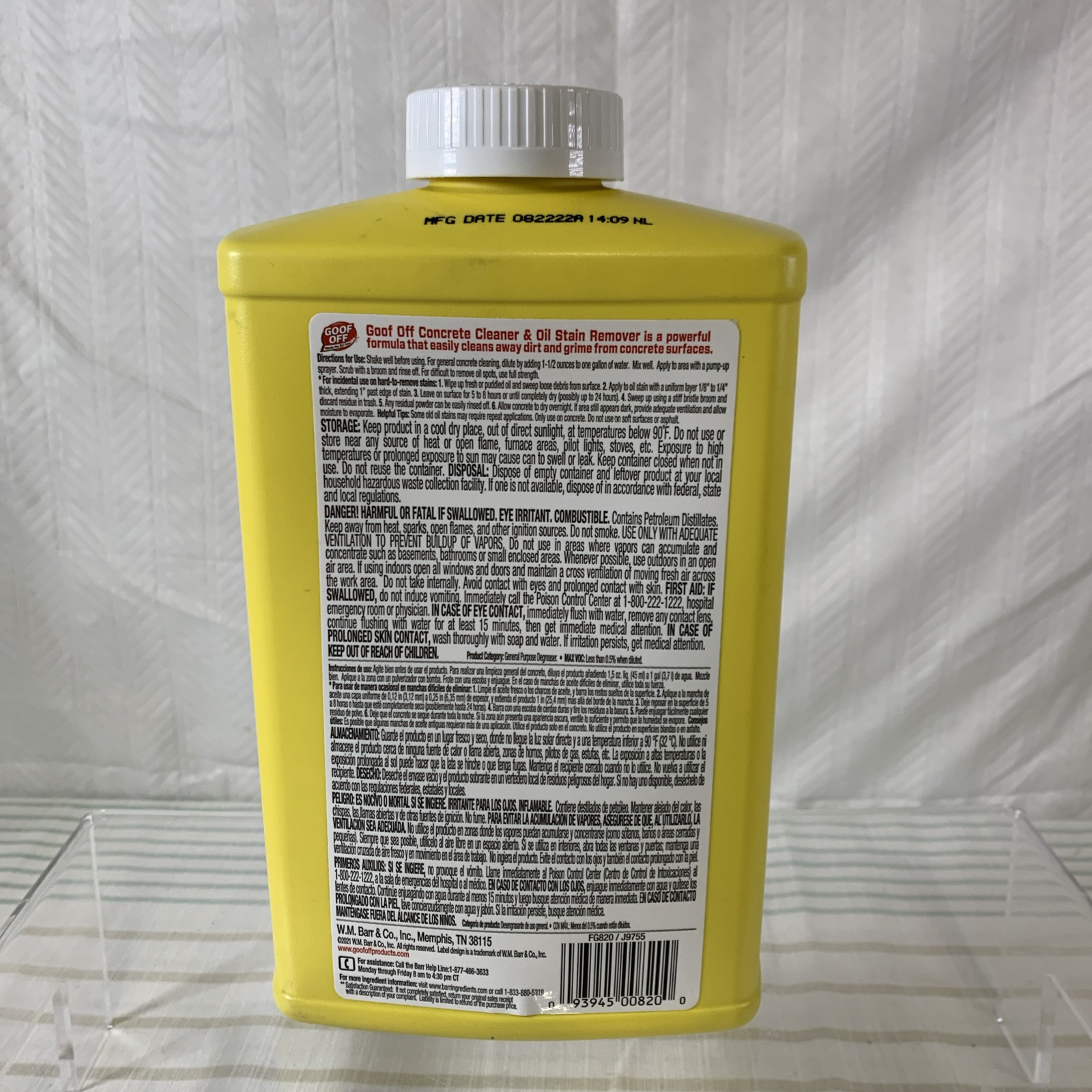 Goof Off Concrete Cleaner & Oil Stain Remover 32 Fl Oz Concentrated Formula