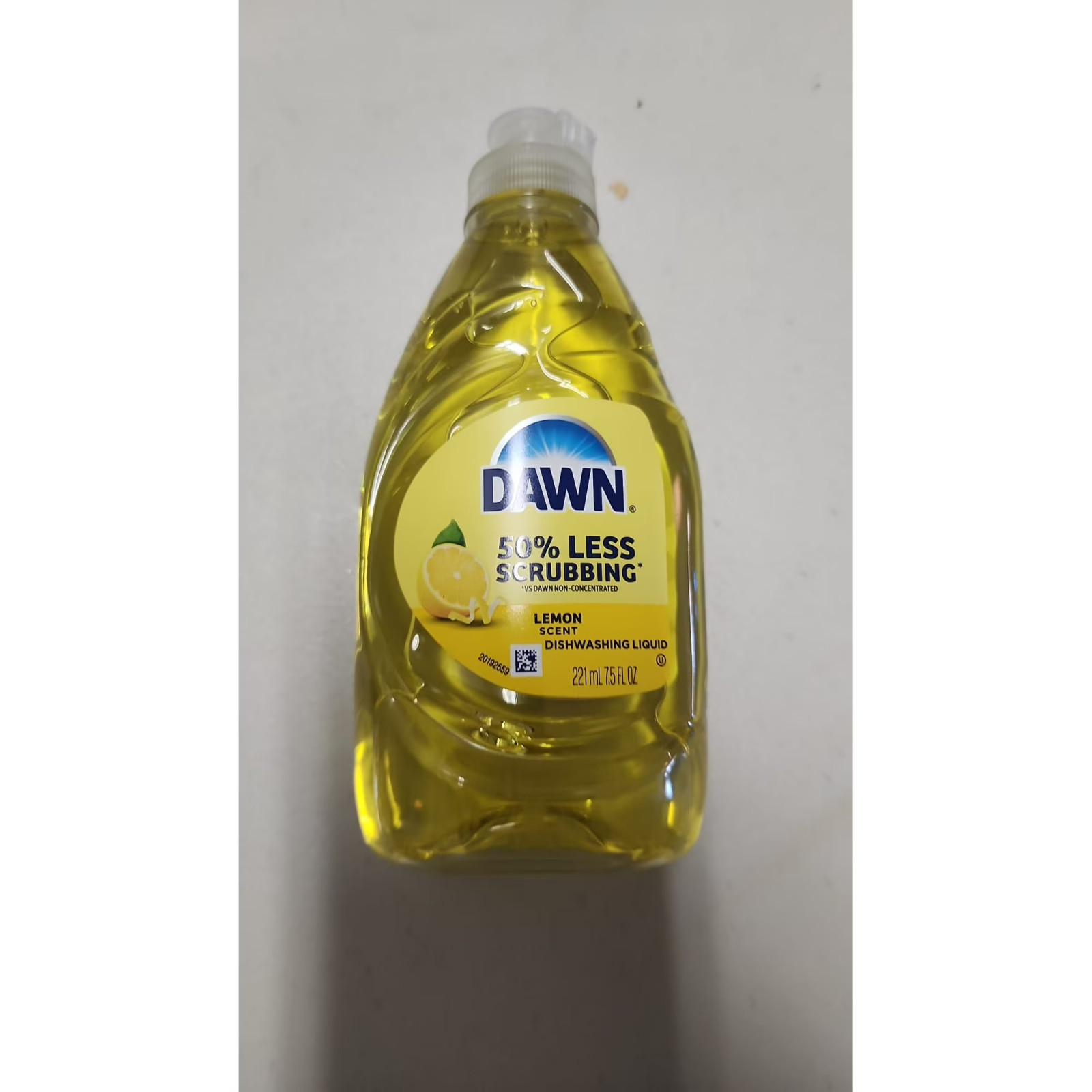 Dawn Dish Soap Dishwashing Liquid, 7.5 oz Lemon Scent, 50% Less Scrubbing