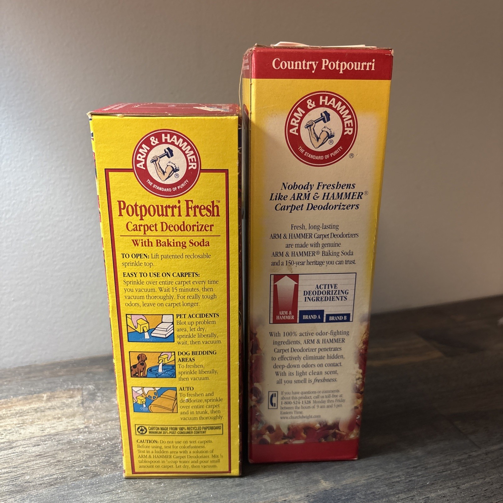 2 Vtg Arm & Hammer Potpourri Fresh Carpet Deodorizer COUNTRY 21 Oz NOS & Used