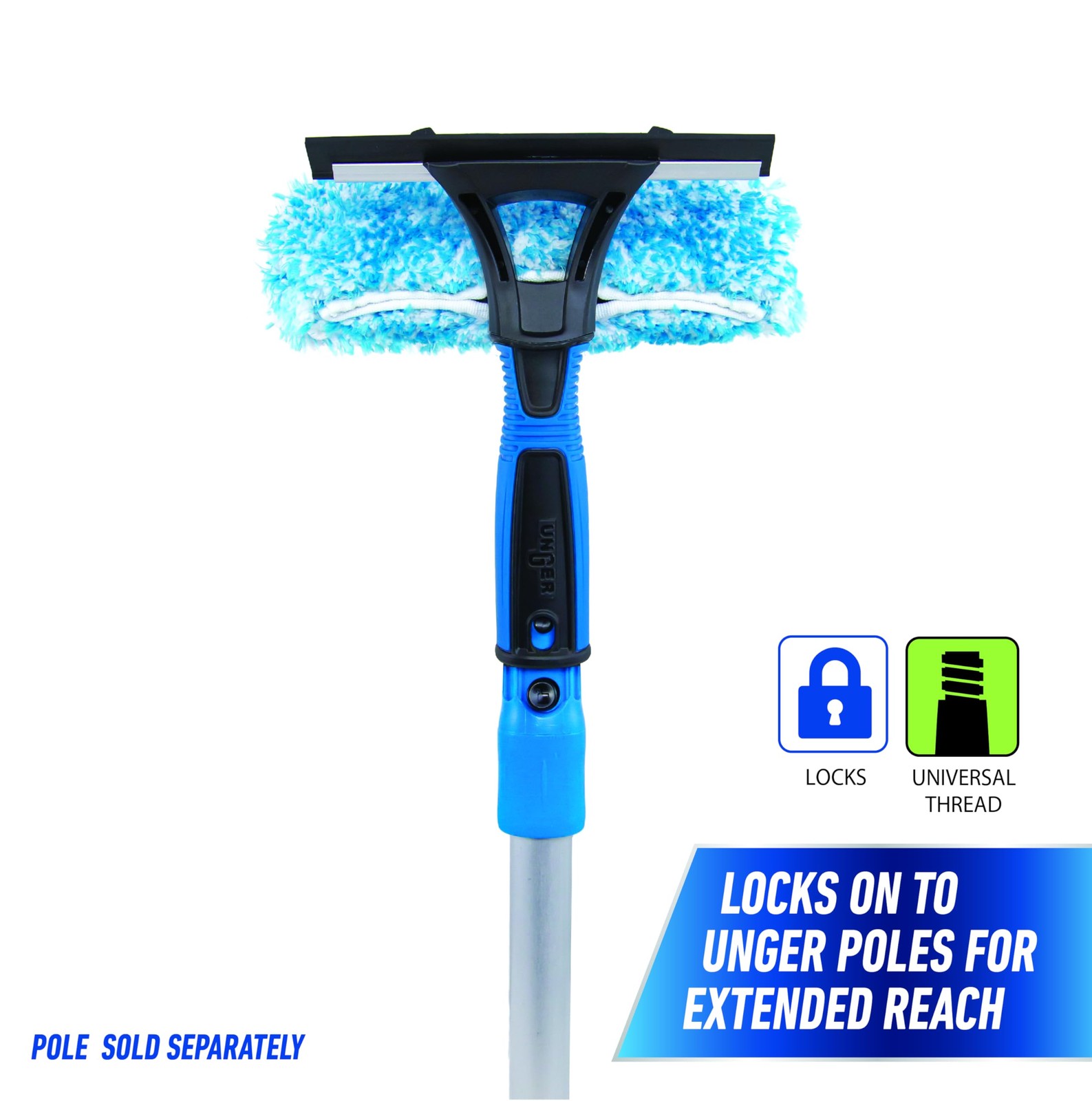 Unger 2 In 1 Window Cleaner Squeegee And Scrubber Ergonomic Grip 6 Inch