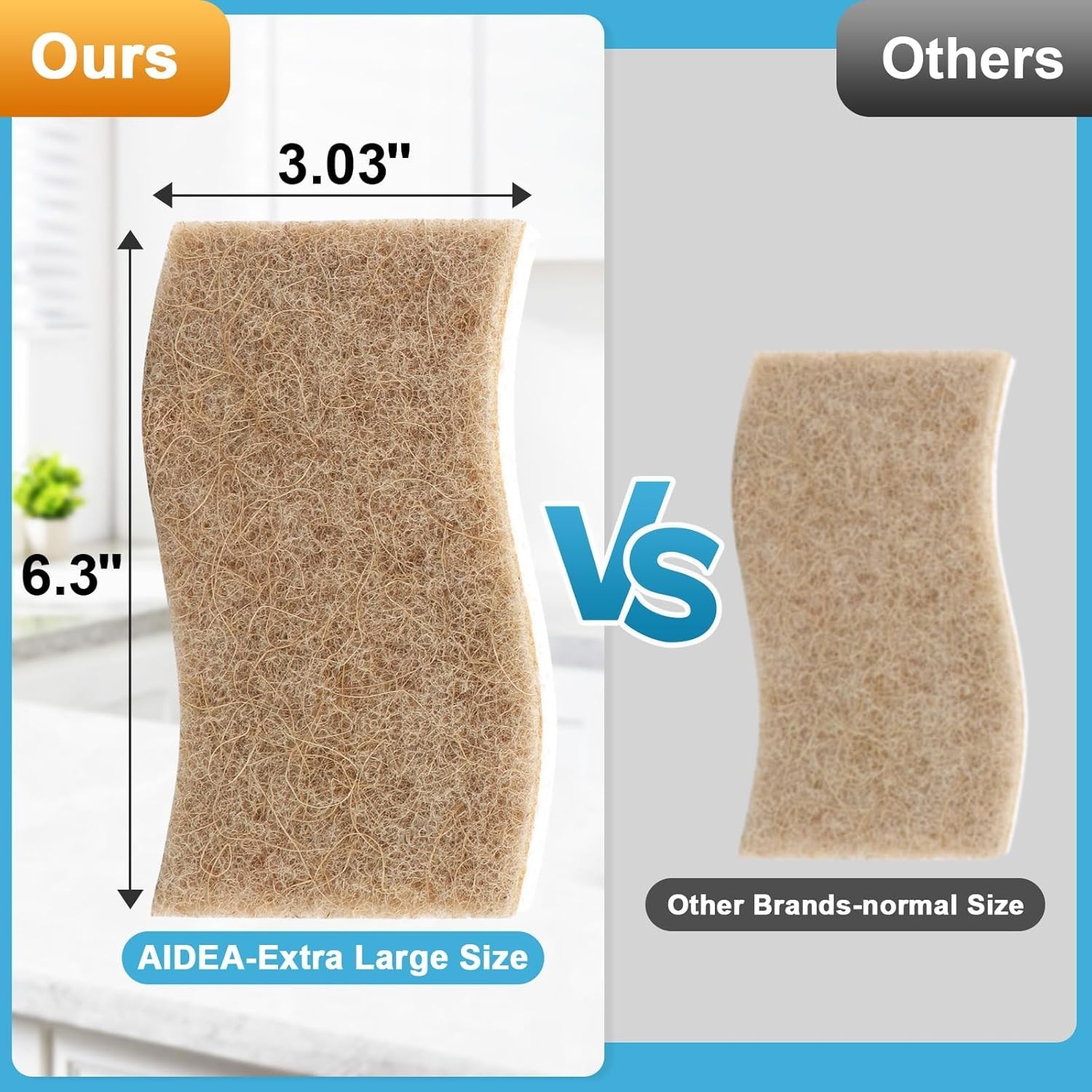 Large Non-Stick Cookware Sponges, 24 Pack