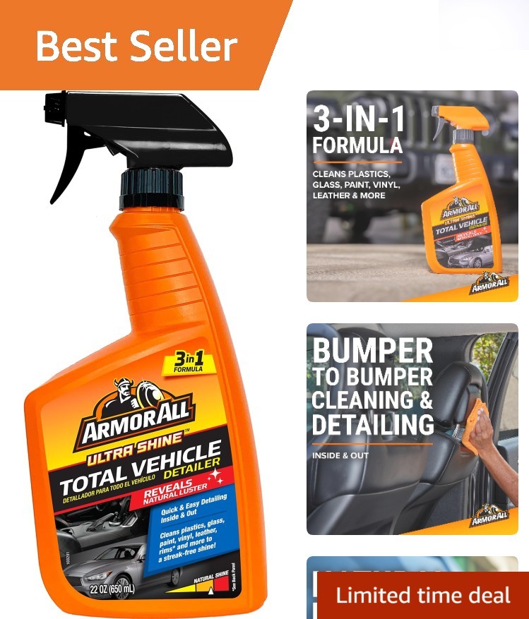 22 Fl Oz Ultra Shine Car Detailer Spray – Interior & Exterior Cleaning Solution