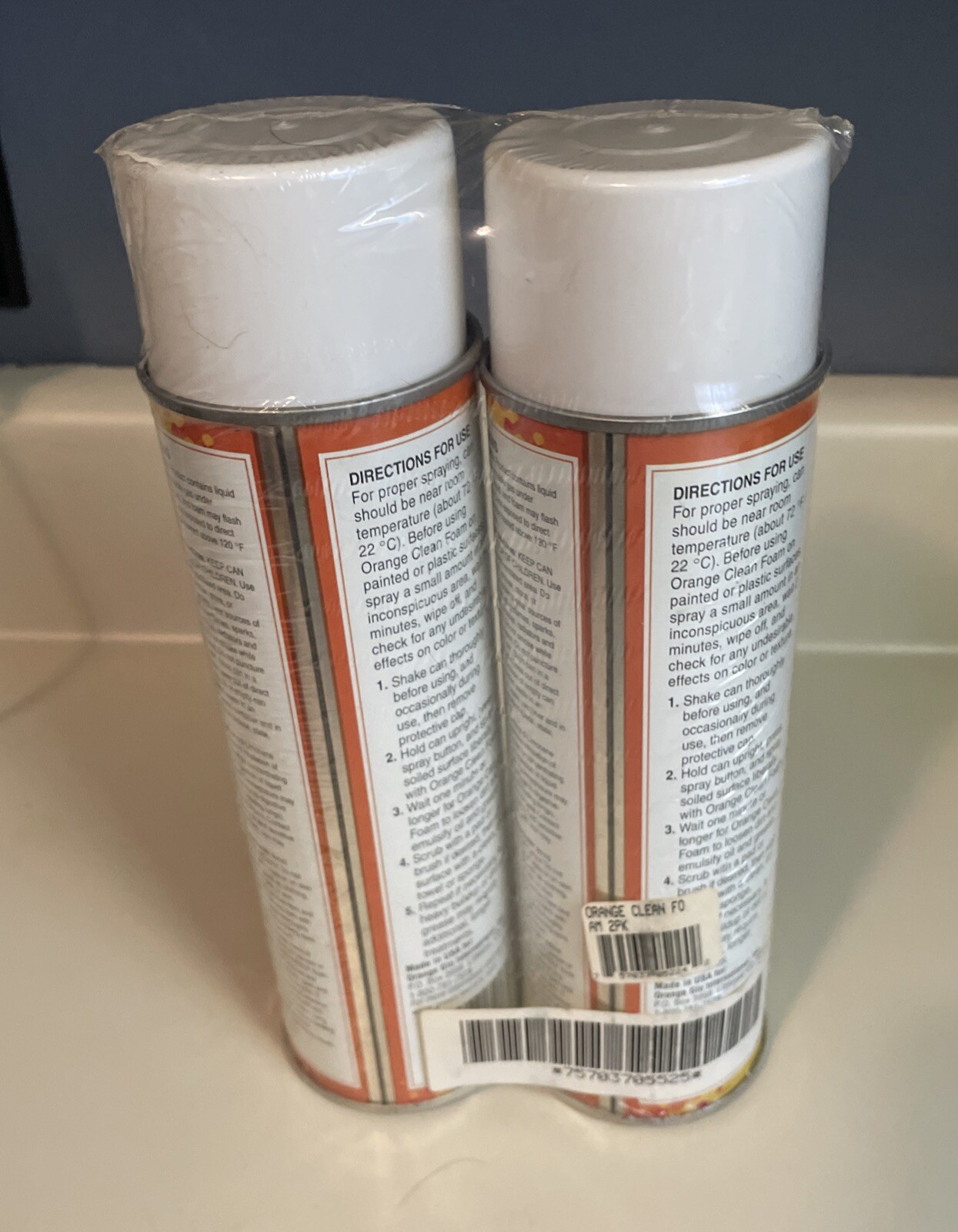 Vtg ORANGE CLEAN Degreasing Foam Orange Glo 17 oz. Spray Cans Lot Of 2 Retro