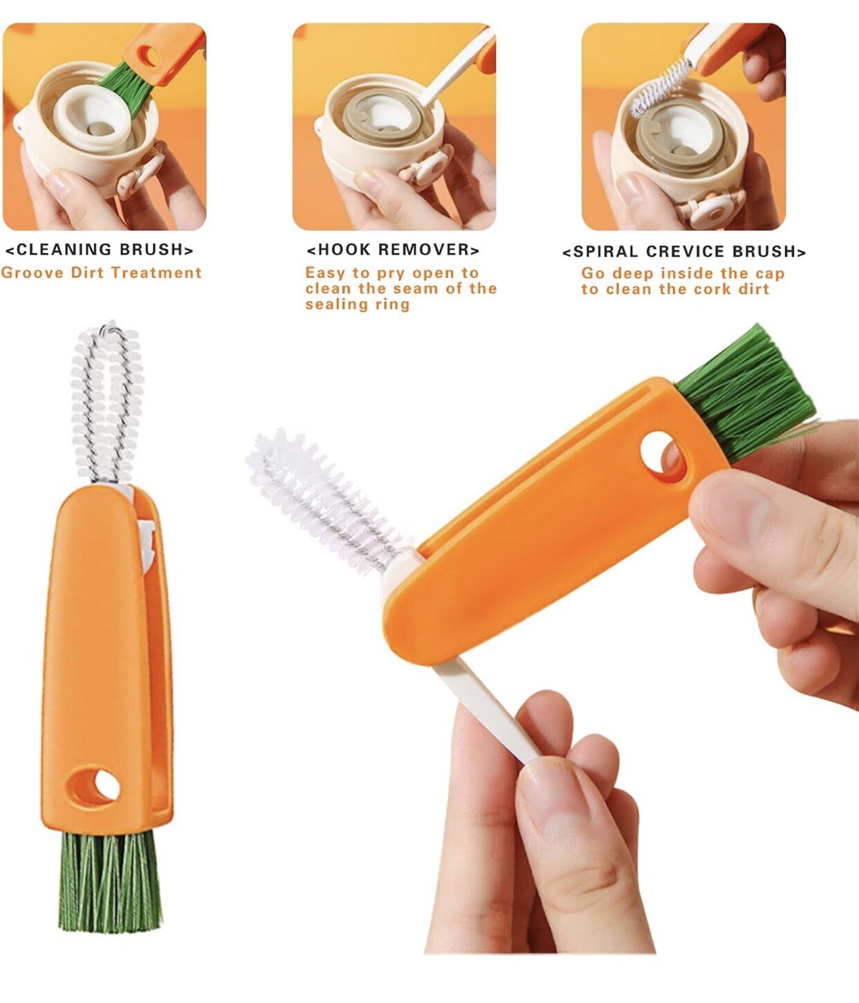16 Pcs Multi Surface Scrub Brush Set Versatile For Kitchen Cleaning Water Bottle