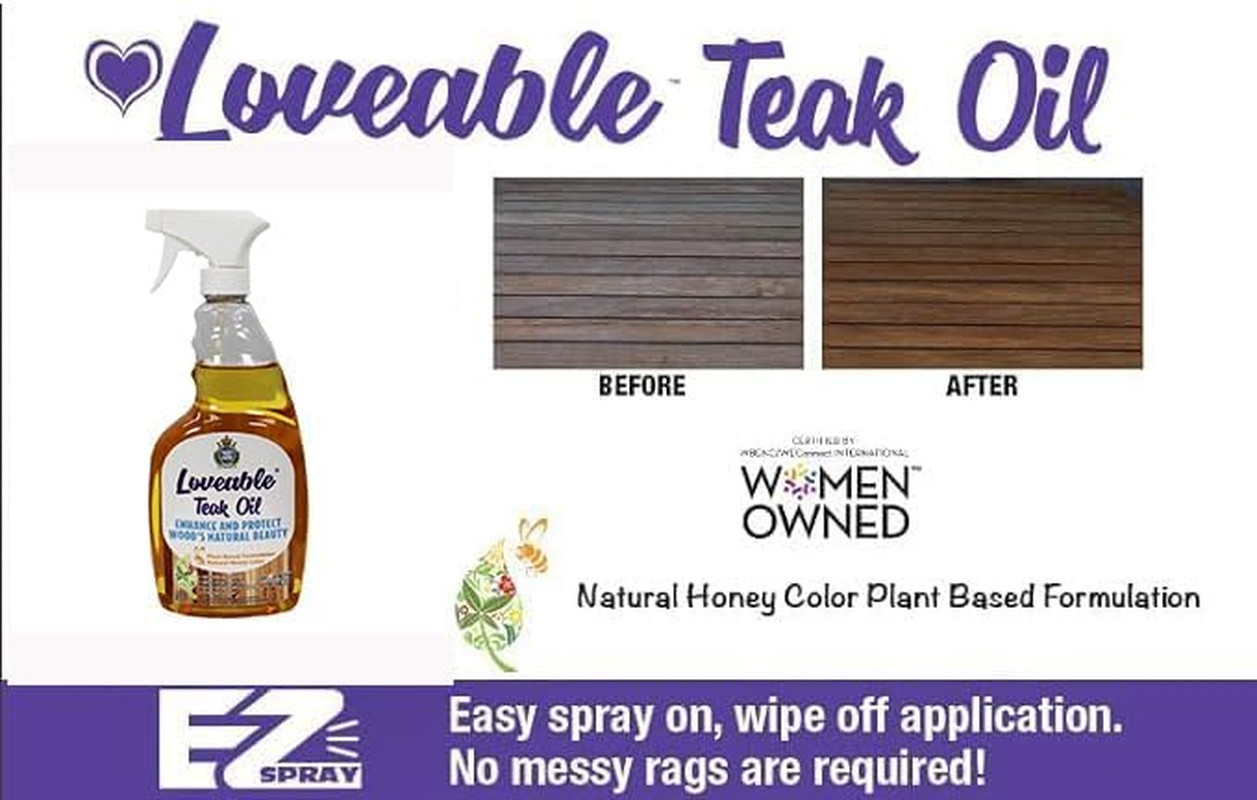 Loveable 24Oz Bottle Teak Oil Teak Cleaner Protective, Wood Restorer Eco Househo
