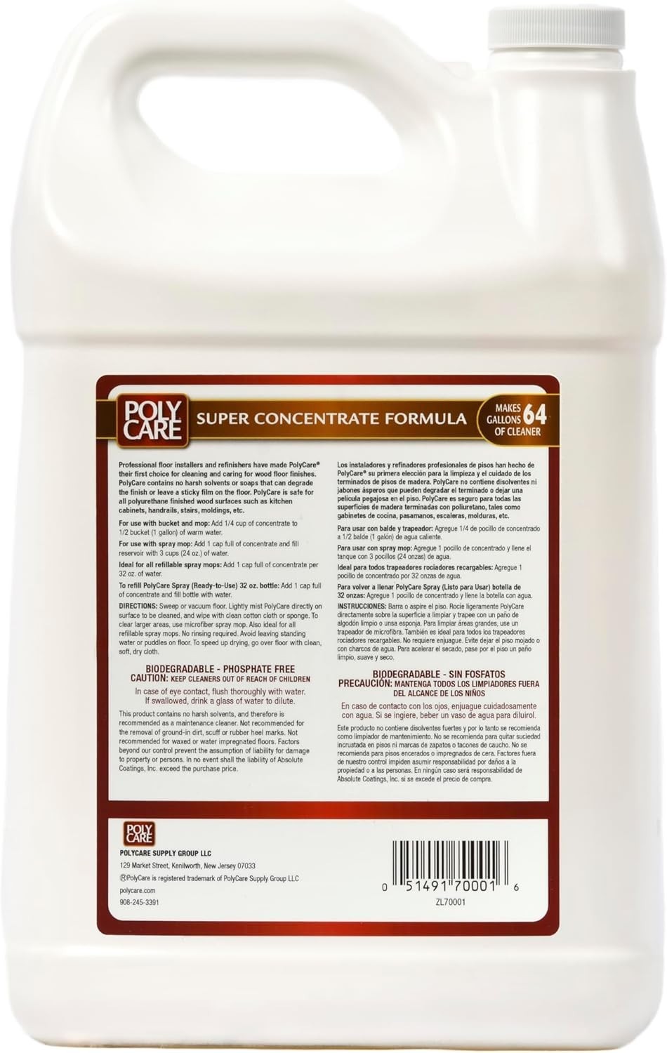 128 Fl Oz Super Concentrated Hardwood Floor Cleaner – All-Purpose & Fast Drying