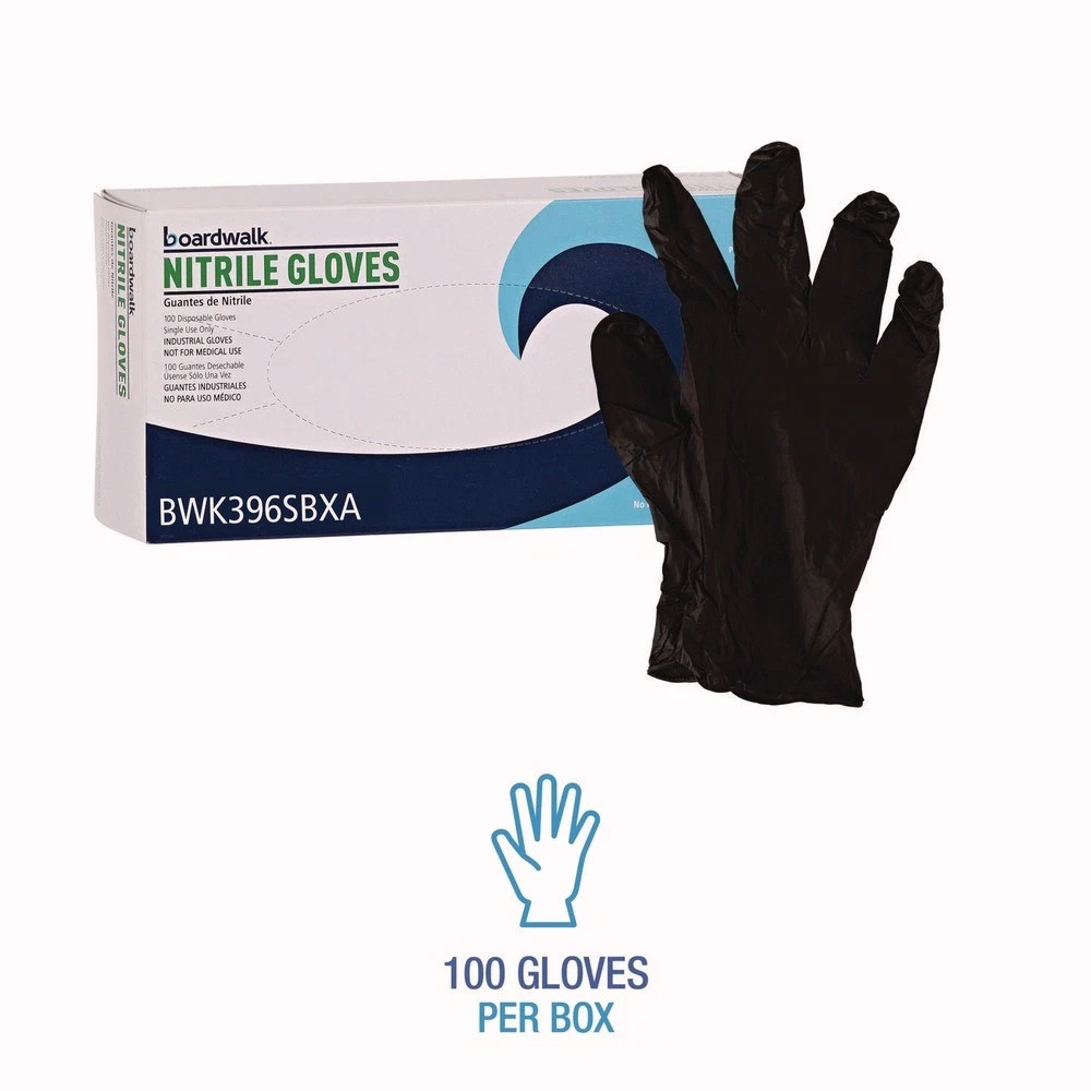 Boardwalk 396SBXA 4.4 mil Disposable Nitrile Gloves – Small, Black (100/Box) New