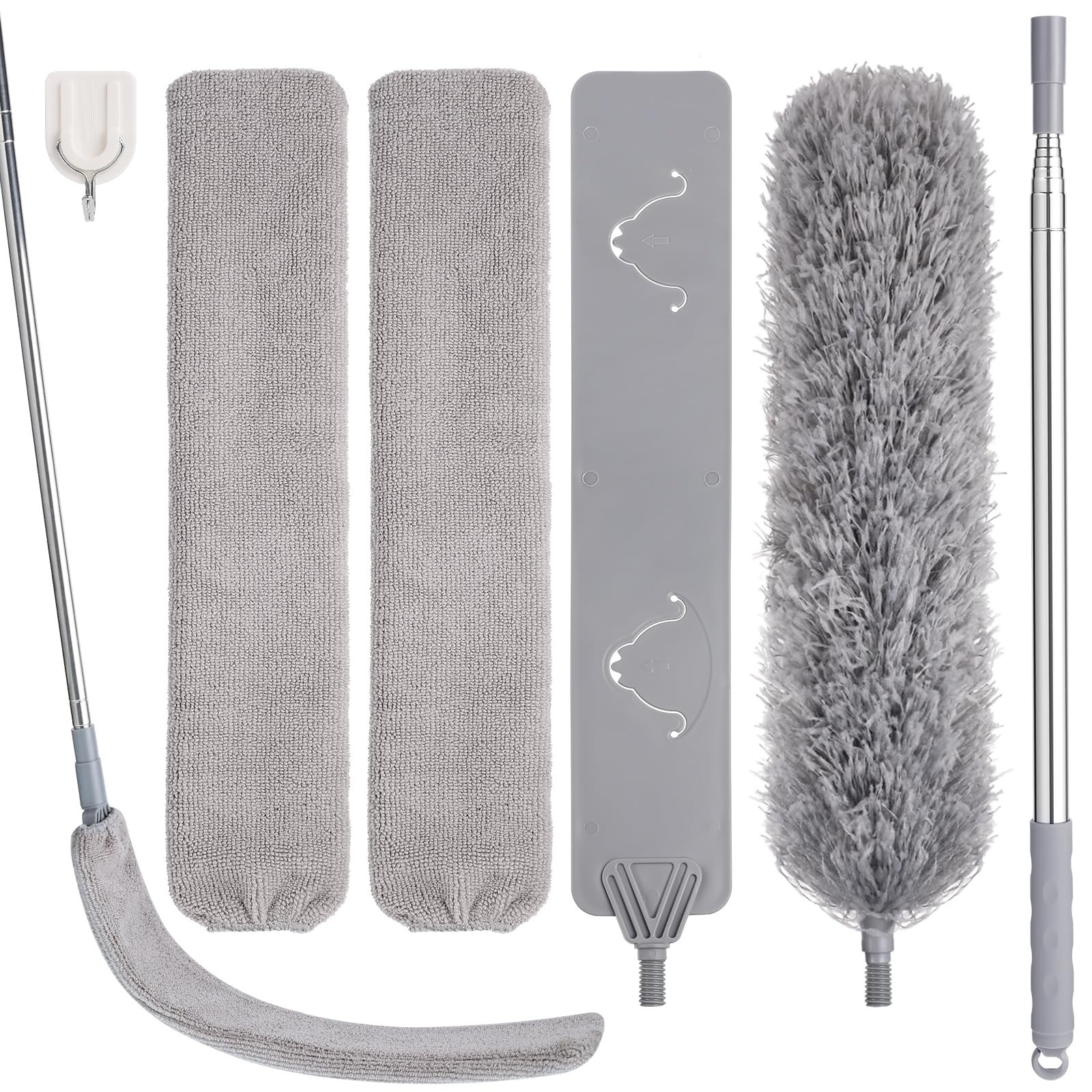 Feather Duster Set (4 Pieces), 30-100 inch Microfiber Retractable Gap Duster …
