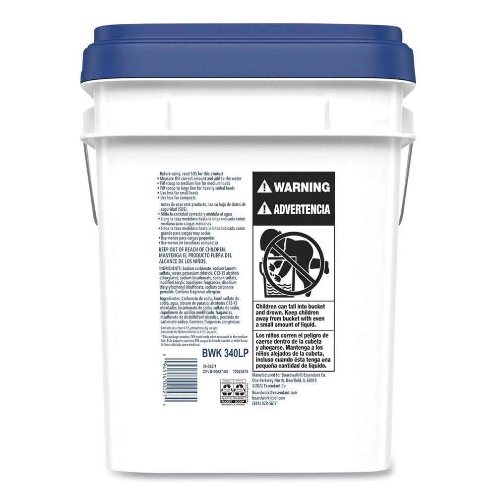 BWK340LP 18 lbs. Pail Low Foam Laundry Detergent Powder – Crisp Clean Scent