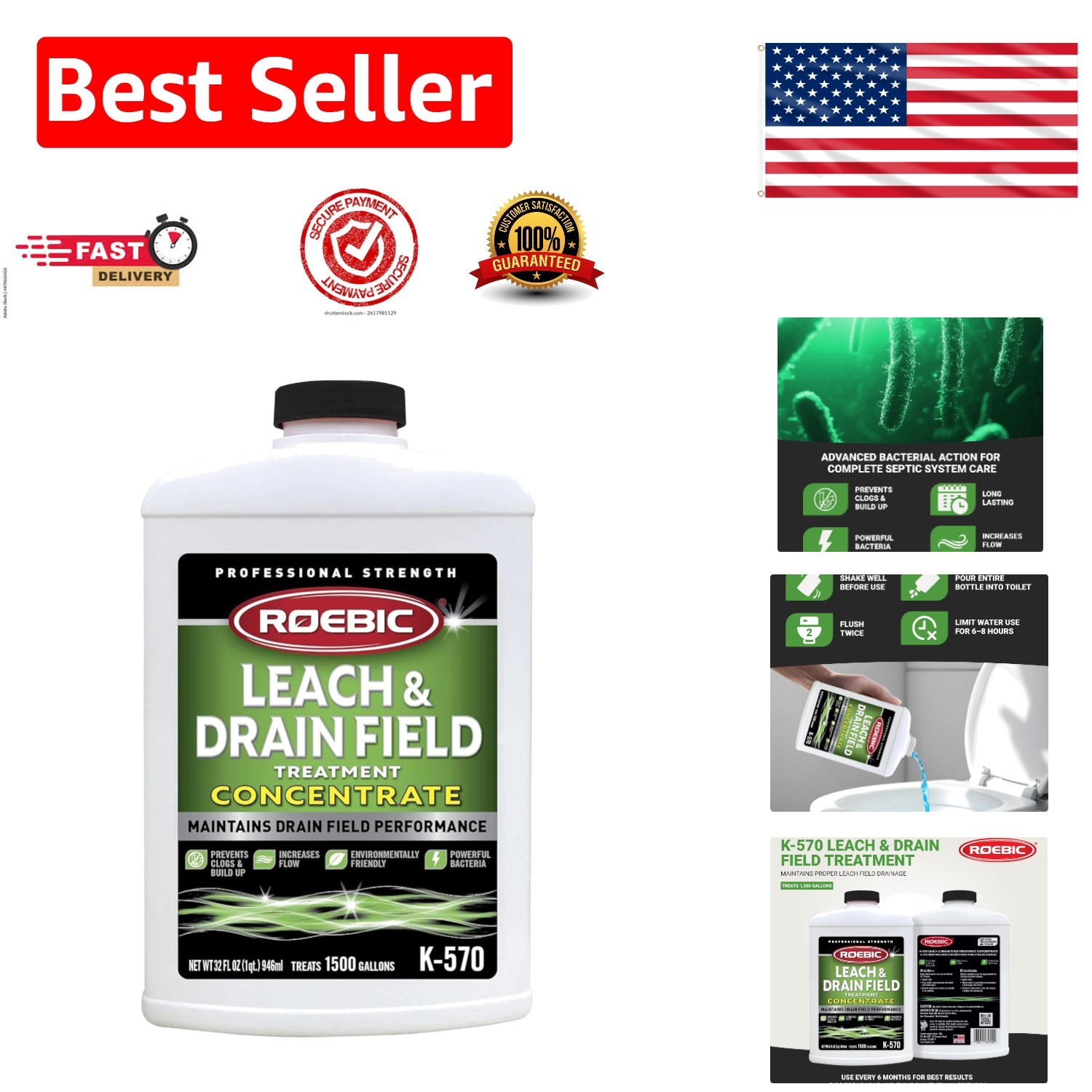 K-570-Q 32-Oz Professional-Strength Septic System Opener – Biodegradable Formula