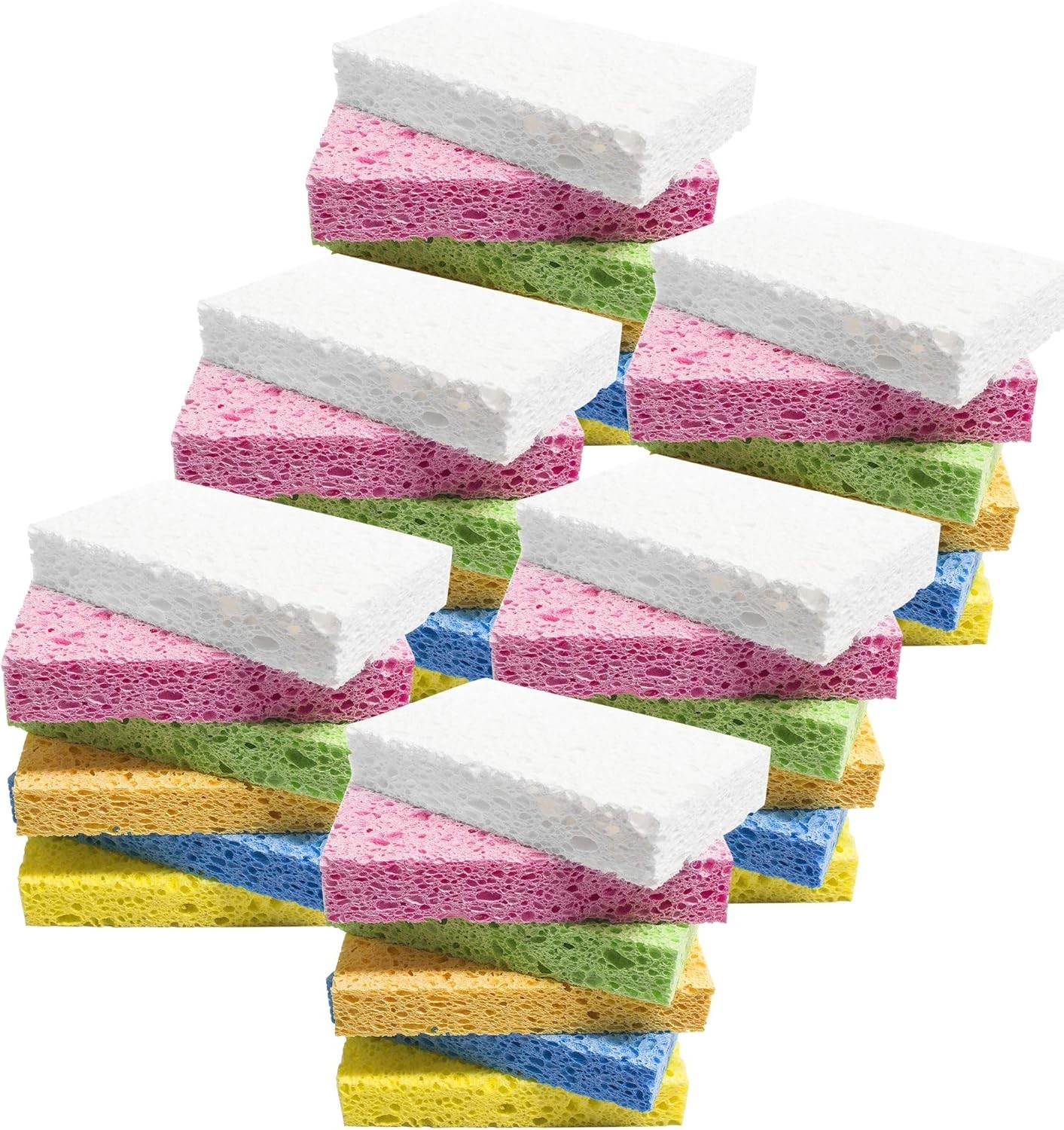 Biodegradable Non-Scratch Cellulose Sponges for Effortless Cleaning – 36 Pack